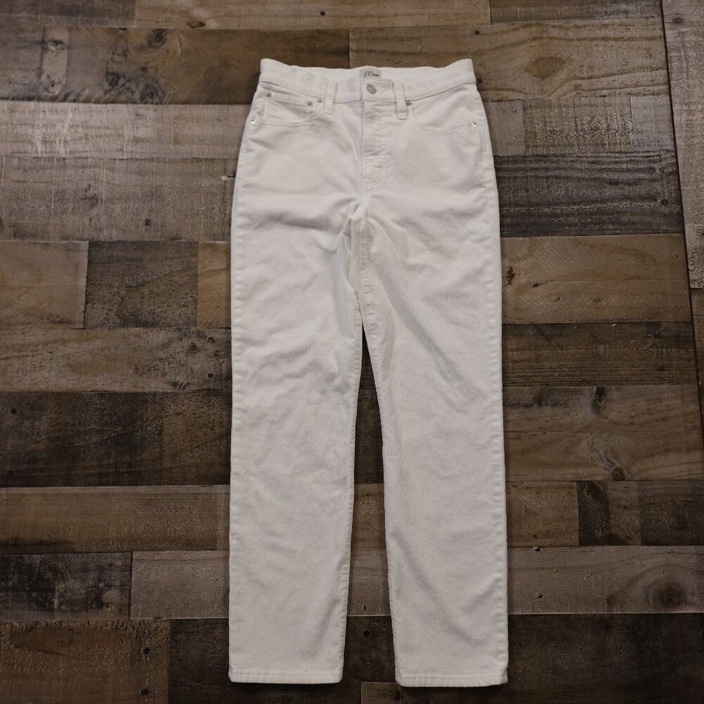 J.Crew Vintage Slim Straight Corduroy Pants‎ White Women's Size 27